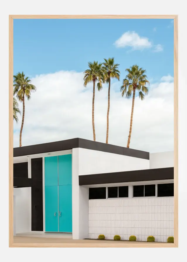 Turquoise Blue Doors on a Modern Home Αφίσα