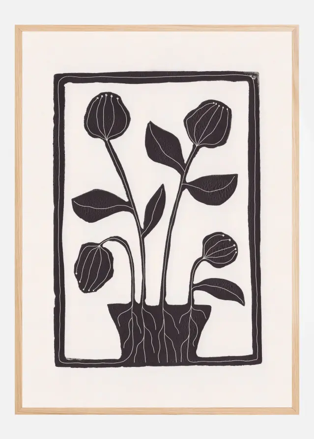 Floral Serenity / Lino Print Αφίσα
