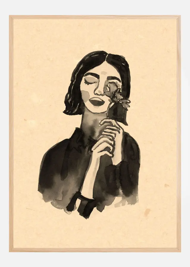 Girl With Flower Αφίσα