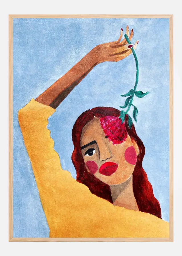 Magda with flower Αφίσα