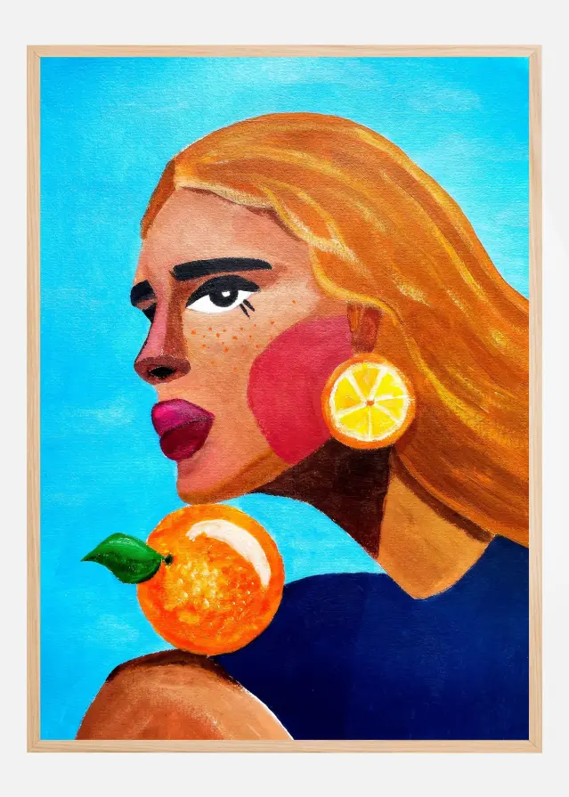 Woman With Orange Αφίσα
