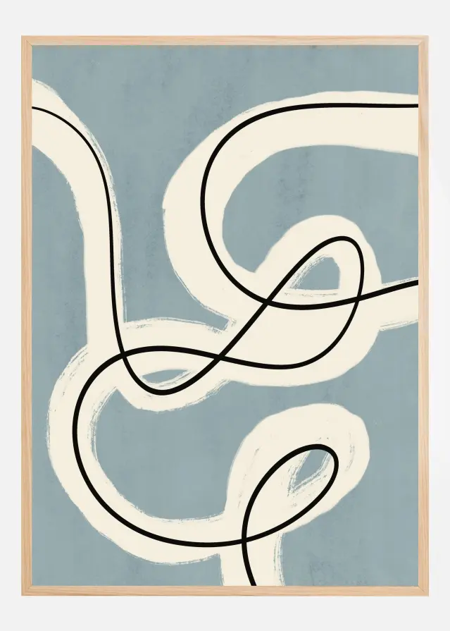 Minimalist line art in blue grey Αφίσα