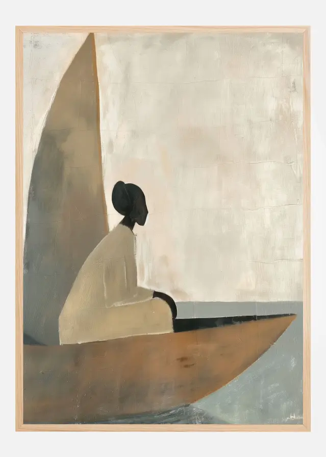 Woman On Boat Αφίσα
