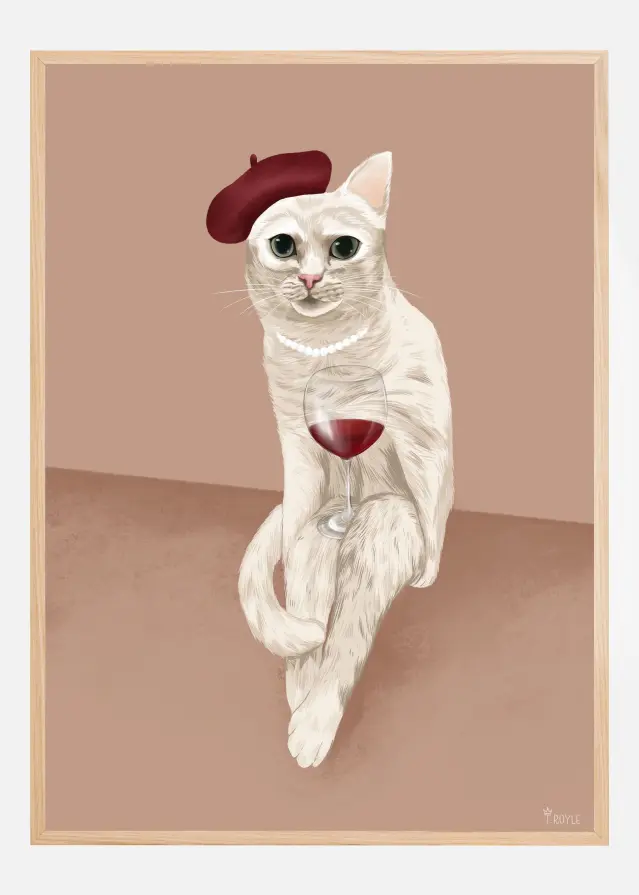 Classy Wine Cat Αφίσα