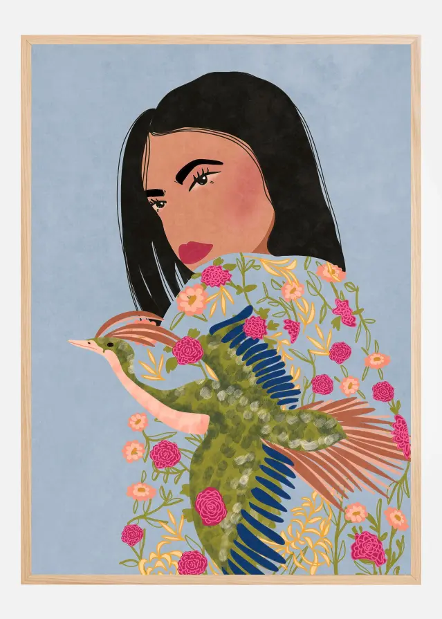 Girl with Crane Αφίσα