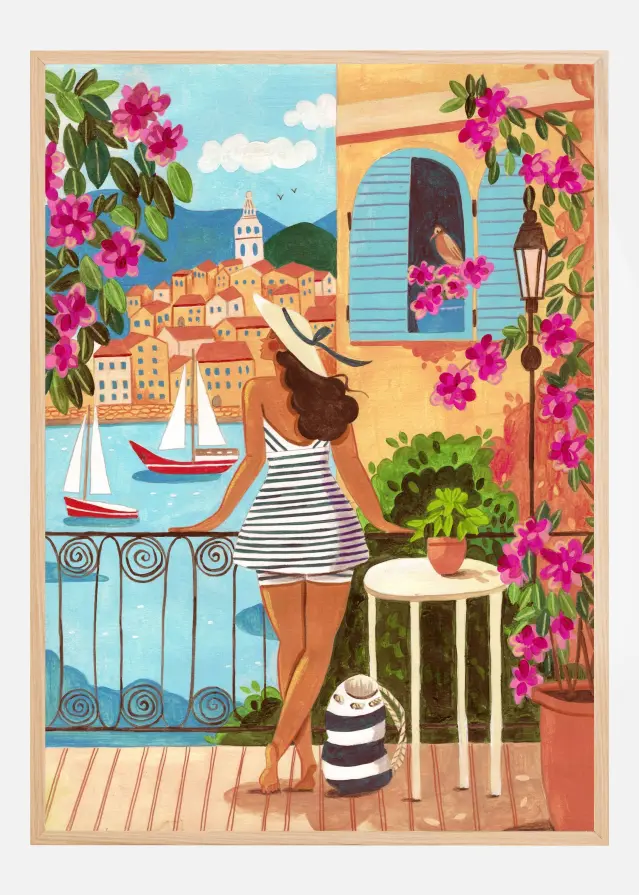 Travel woman in Saint-Tropez Αφίσα