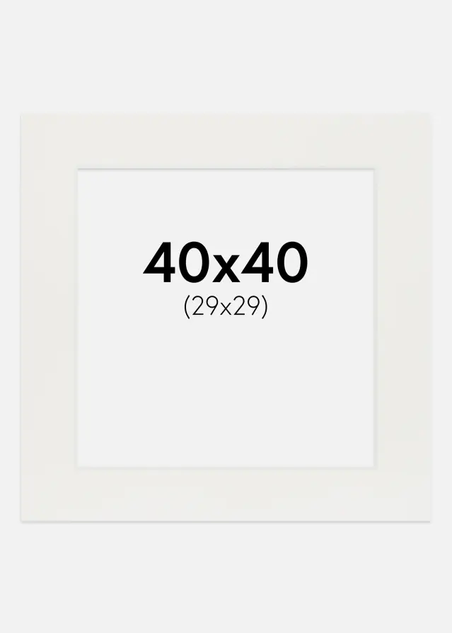 Πασπαρτού Λευκό 3 mm Λευκό πυρήνας 40x40 cm (29x29)