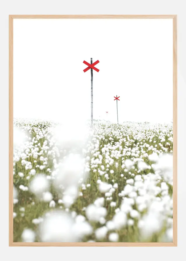 Red marks in a field of white Αφίσα