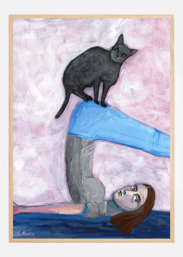 Yoga with my Cat Αφίσα