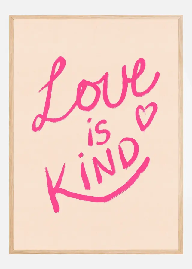 Love is Kind Typography Pink Αφίσα