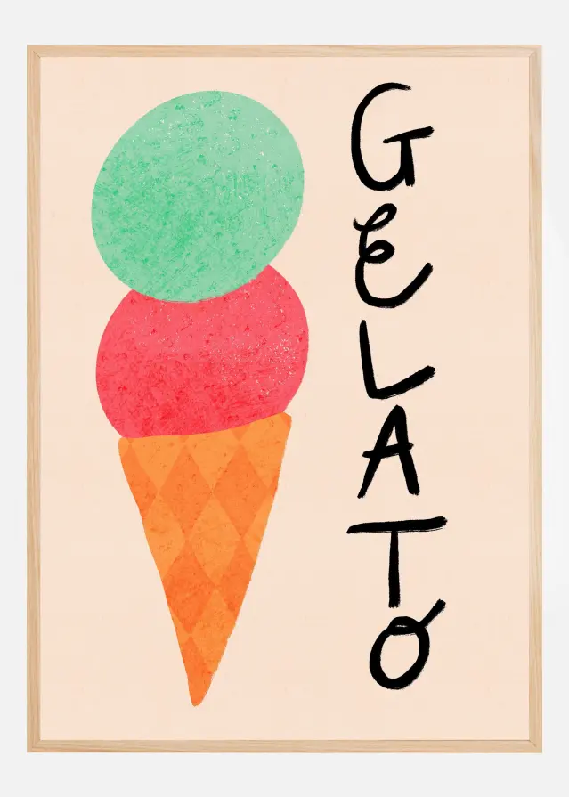 Gelato Italy Ice Cream Typography Αφίσα