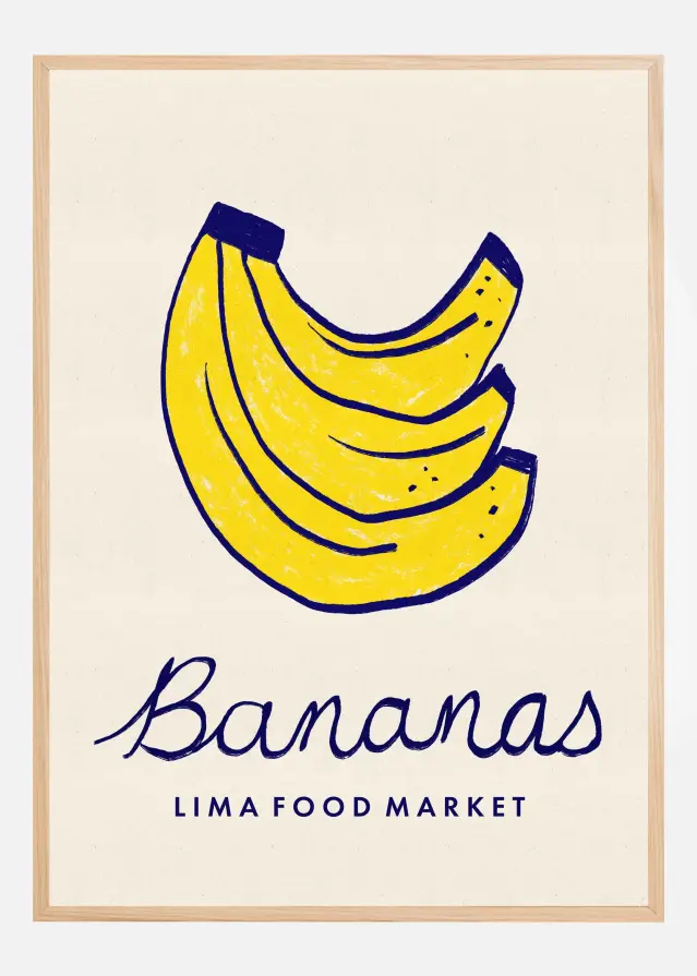 Bananas Lima Food Market Peru Αφίσα