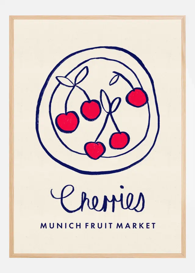 Cherries Munich Food Market Germany Αφίσα
