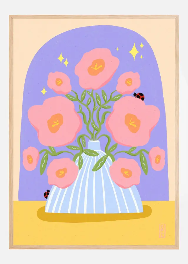 Fun Flowers in a Vase Αφίσα