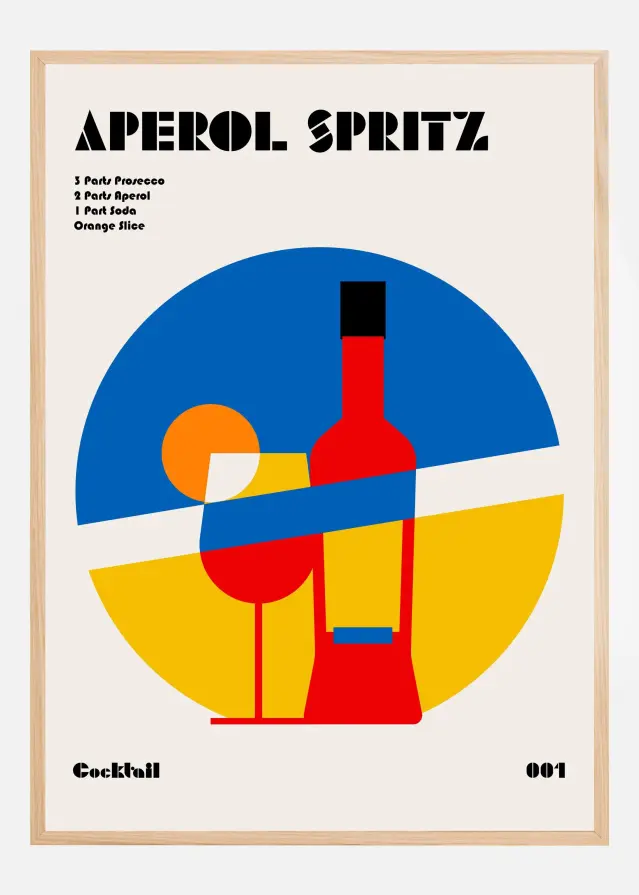 Aperol Spritz Cocktail Bauhaus Art Print Αφίσα