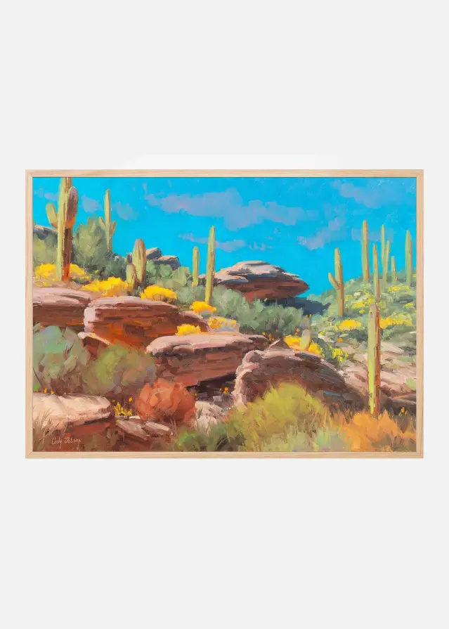 Desert Blooming Scene Αφίσα