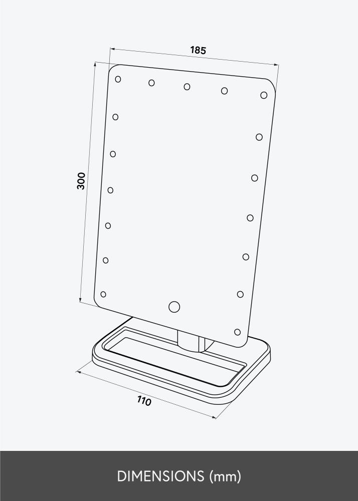 KAILA Καθρέφτης μακιγιάζ Foot Λευκό 18x30 cm