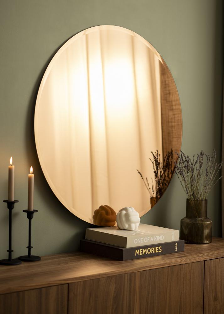 KAILA Κυκλικός Καθρέφτης Rose Gold Deluxe 90 cm Ø