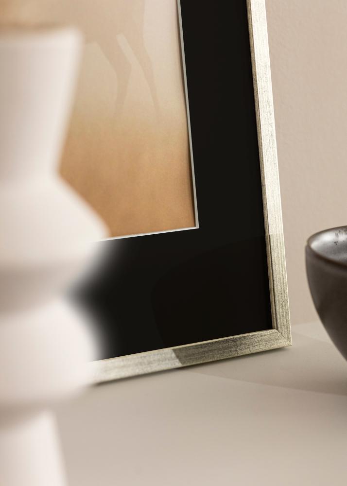 Πλαίσιο Galant Ασημί 30x40 cm - Πασπαρτού Μαύρος 18x27 cm