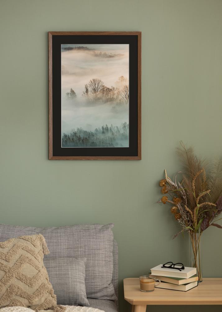 Πλαίσιο Fiorito Σκούρο δρυς 40x50 cm - Πασπαρτού Μαύρος 12x16 inches