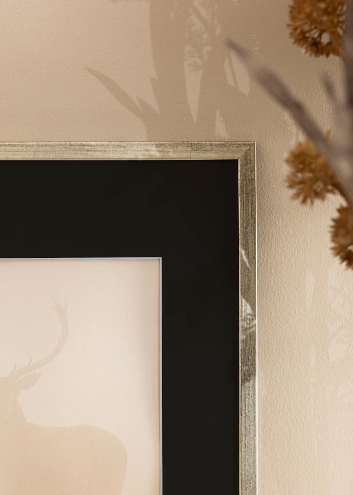 Πλαίσιο Galant Ασημί 30x40 cm - Πασπαρτού Μαύρος 18x27 cm