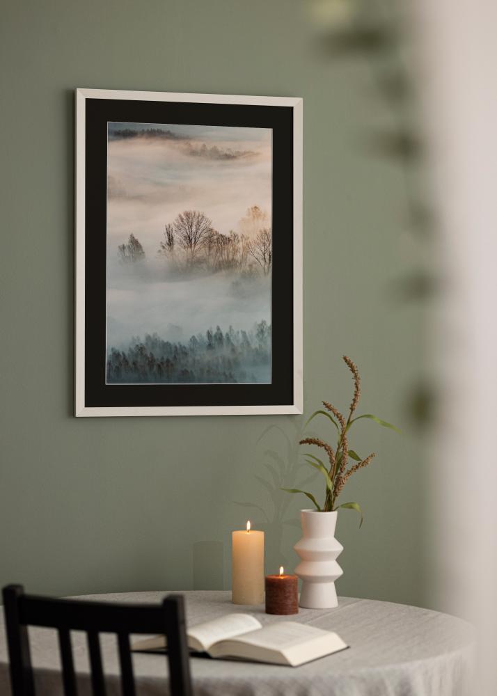 Πλαίσιο Fiorito Λευκό 40x50 cm - Πασπαρτού Μαύρος 12x16 inches