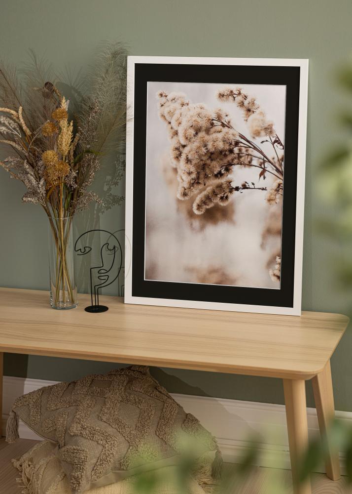 Πλαίσιο White Wood 50x100 cm - Πασπαρτού Μαύρος 30x80 cm