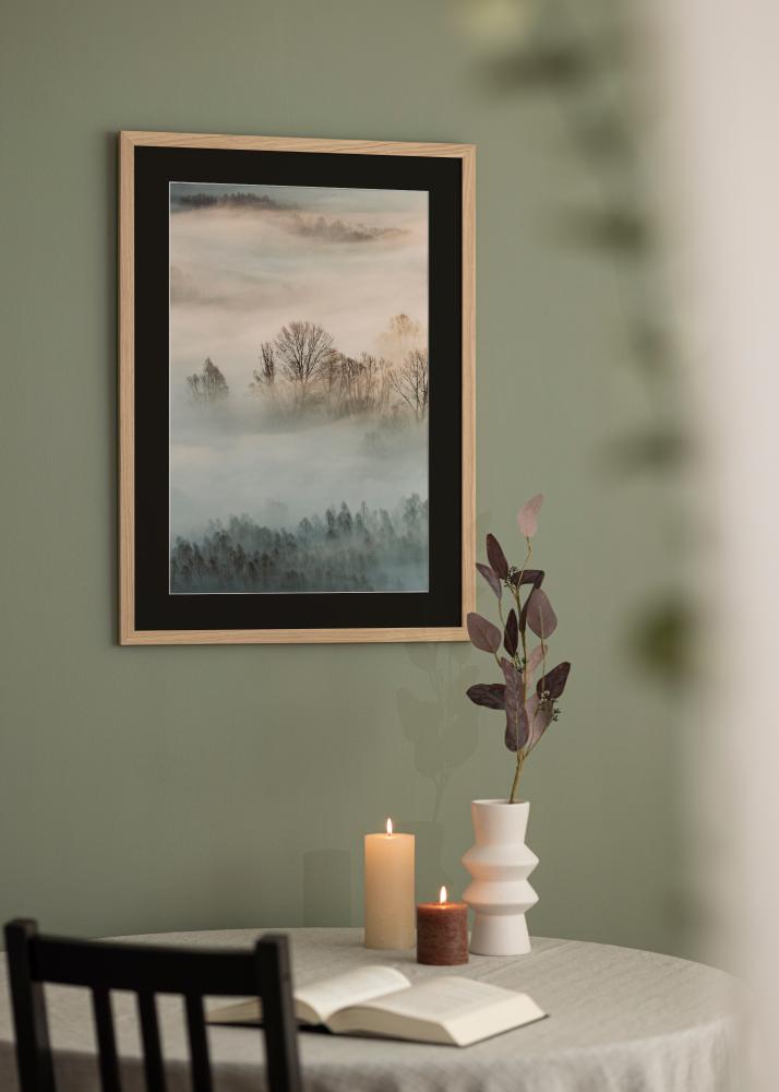 Πλαίσιο Oak Wood 45x60 cm - Πασπαρτού Μαύρος 35x50 cm
