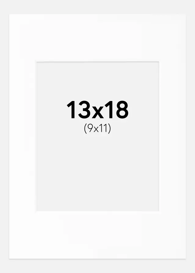 Πασπαρτού Λευκό Πρότυπο Λευκό πυρήνας 13x18 cm (9x11)