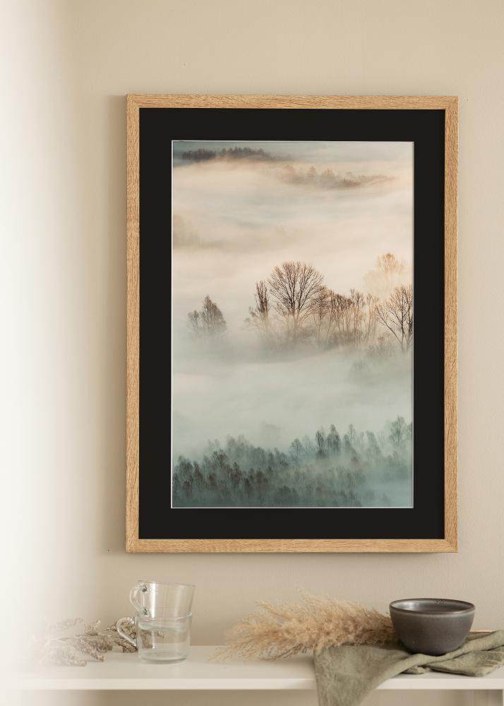 Πλαίσιο Fiorito Ανοιχτό δρυς 30x40 cm - Πασπαρτού Μαύρος 21x30 cm