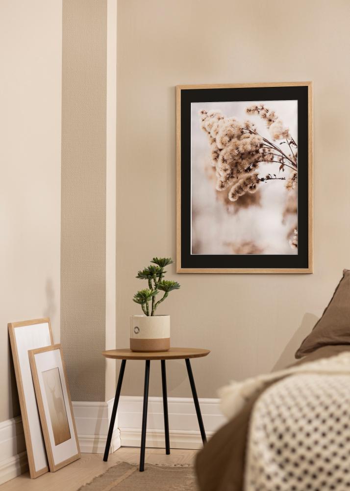 Πλαίσιο Κομψός Δρυς 30x40 cm - Πασπαρτού Μαύρος 21x29,7 cm (A4)