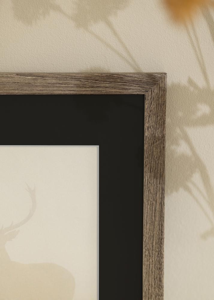 Πλαίσιο Fiorito Καρυδιά 40x50 cm - Πασπαρτού Μαύρος 12x16 inches