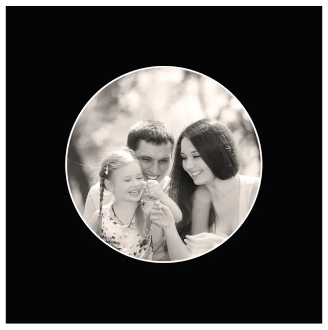 Πασπαρτού Κυκλικός Μαύρος 40x40 cm (29x29 cm)