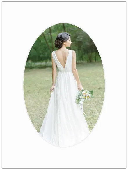 Πασπαρτού Λευκό Λευκό πυρήνας Οβάλ 13x18 cm (8x11,5)