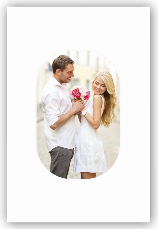 Πασπαρτού Λευκό Στρογγυλεμένες γωνίες 40x50 cm (29x39 cm)