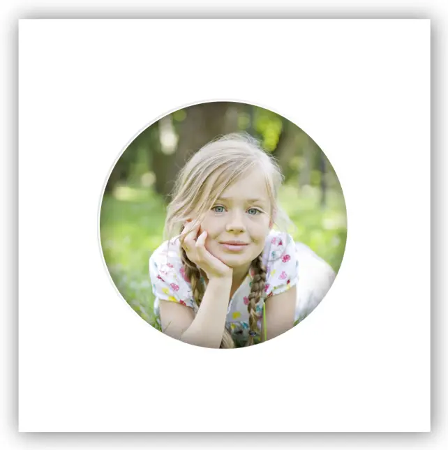 Πασπαρτού Κυκλικός Λευκό 12x12 cm (8x8 cm)