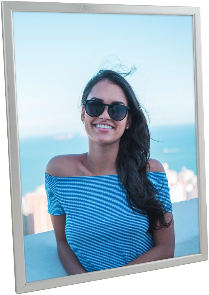 Πλαίσιο Slim Στρωμένος Αντιανακλαστικό γυαλί Ασημί 30x40 cm