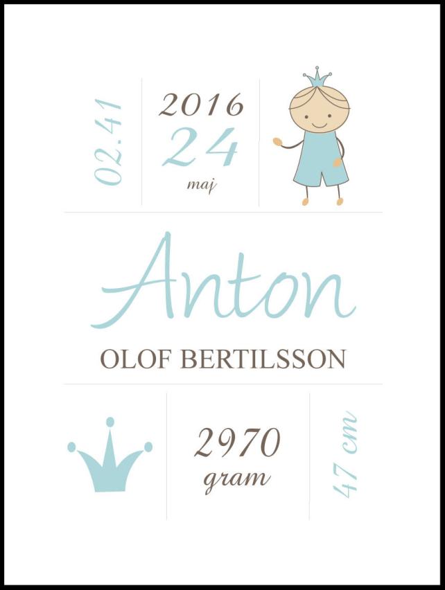 Prince Birth Αφίσα Turquoise