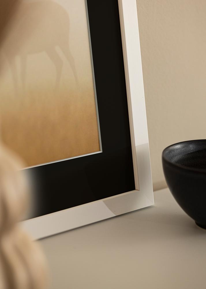 Πλαίσιο White Wood 50x100 cm - Πασπαρτού Μαύρος 30x80 cm