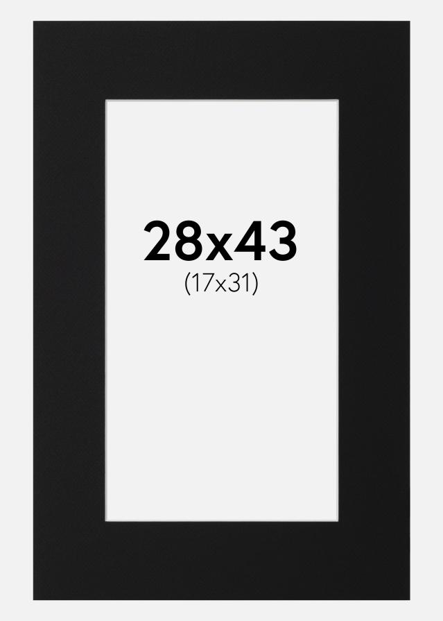 Πασπαρτού Μαύρο Πρότυπο (Λευκός Πυρήνας) 28x43 cm (17x31)
