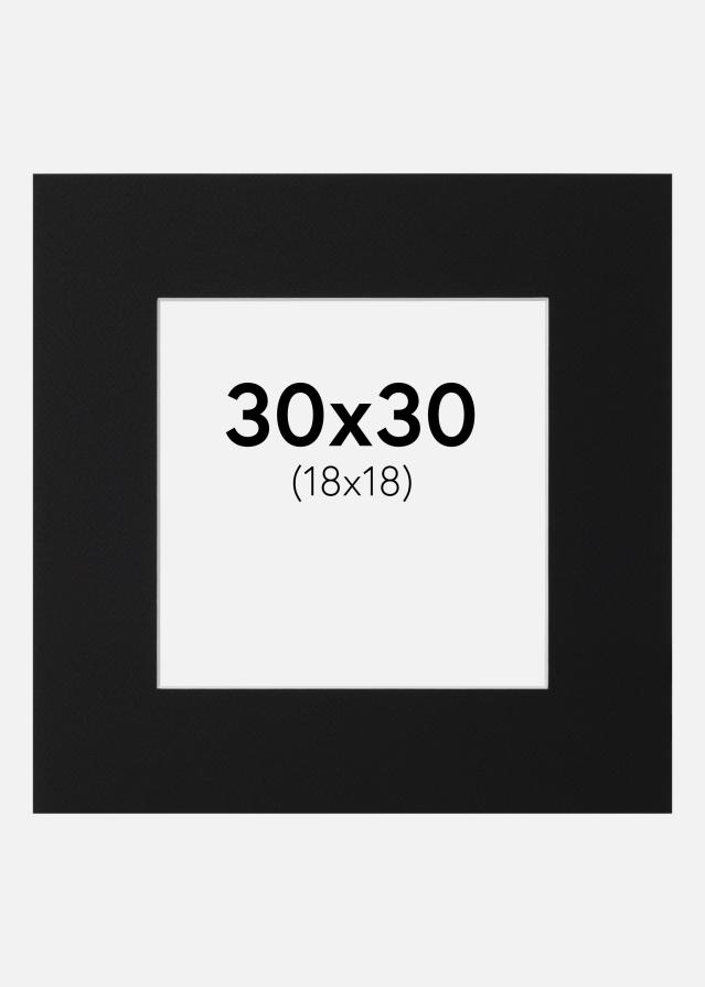 Πασπαρτού Μαύρο Πρότυπο (Λευκός Πυρήνας) 30x30 cm (18x18)