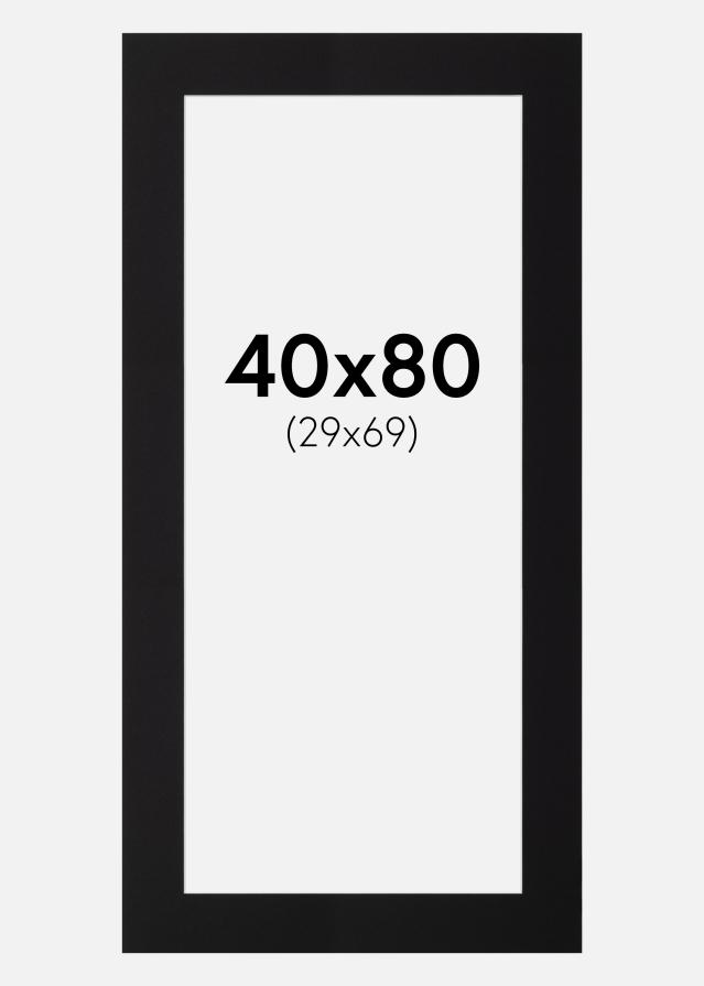 Πασπαρτού Μαύρος Πρότυπο Λευκό πυρήνας 40x80 cm (29x69)