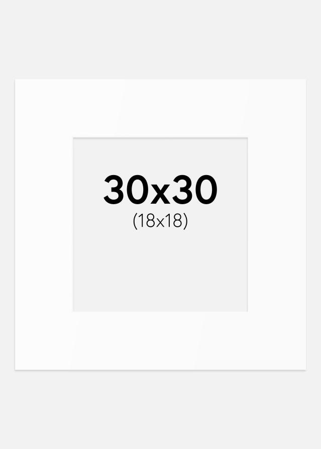 Πασπαρτού Λευκό Πρότυπο (Λευκός Πυρήνας) 30x30 cm (18x18)