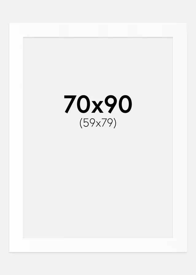 Πασπαρτού Λευκό Πρότυπο Λευκό πυρήνας 70x90 cm (59x79)