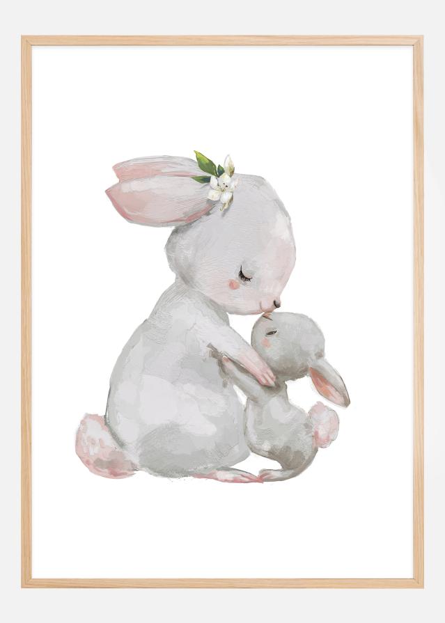 Rabbit Family Watercolor Αφίσα