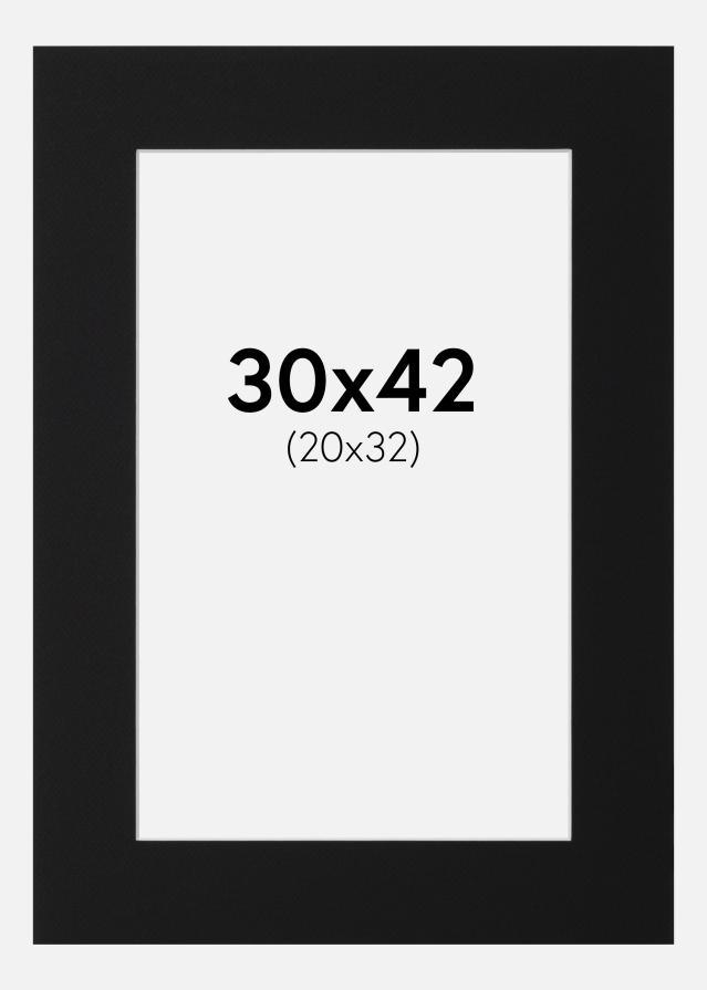 Πασπαρτού Μαύρο Πρότυπο (Λευκός Πυρήνας) 30x42 cm (20x32)