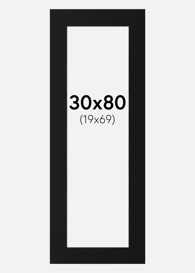 Πασπαρτού Μαύρο Πρότυπο (Λευκός Πυρήνας) 30x80 cm (19x69)