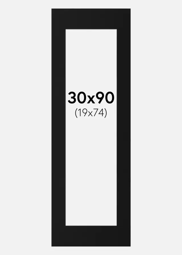 Πασπαρτού Μαύρο Πρότυπο (Λευκός Πυρήνας) 30x90 cm (19x74)