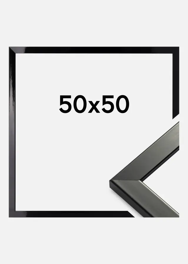 Πλαίσιο Uppsala Ακρυλικό γυαλί Μαύρο υψηλής λάμψης 50x50 cm