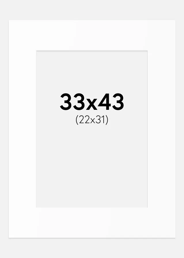 Πασπαρτού Λευκό Πρότυπο (Λευκός Πυρήνας) 33x43 cm (22x31)